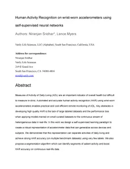 Human Activity Recognition on wrist-worn accelerometers using
  self-supervised neural networks
