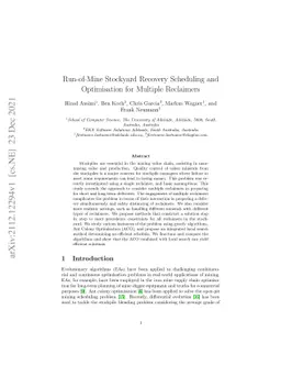 Run-of-Mine Stockyard Recovery Scheduling and Optimisation for Multiple
  Reclaimers