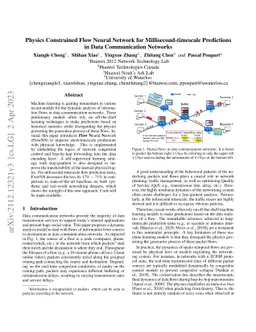 Physics Constrained Flow Neural Network for Short-Timescale Predictions
  in Data Communications Networks