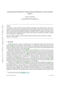 Limiting spectral distribution of large dimensional Spearman's rank
  correlation matrices