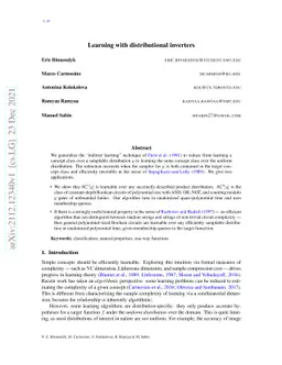 Learning with distributional inverters