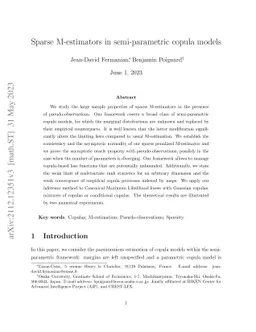 Sparse M-estimators in semi-parametric copula models