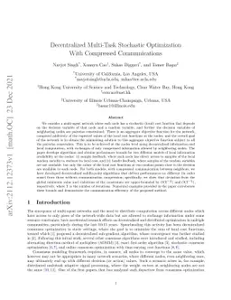 Decentralized Multi-Task Stochastic Optimization With Compressed
  Communications