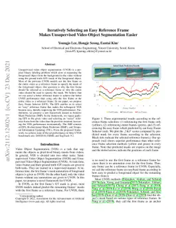 Iteratively Selecting an Easy Reference Frame Makes Unsupervised Video
  Object Segmentation Easier