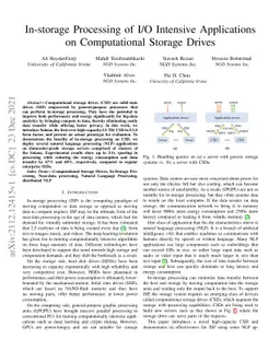 In-storage Processing of I/O Intensive Applications on Computational
  Storage Drives