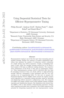 Using Sequential Statistical Tests for Efficient Hyperparameter Tuning