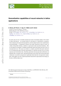 Generalization capabilities of neural networks in lattice applications