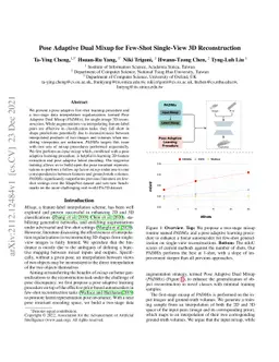 Pose Adaptive Dual Mixup for Few-Shot Single-View 3D Reconstruction