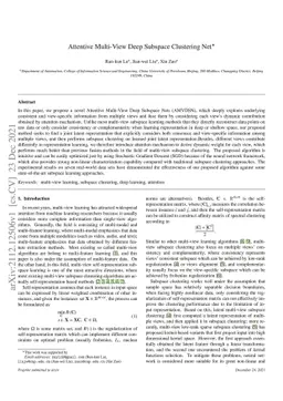 Attentive Multi-View Deep Subspace Clustering Net