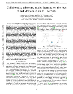 Collaborative adversary nodes learning on the logs of IoT devices in an
  IoT network