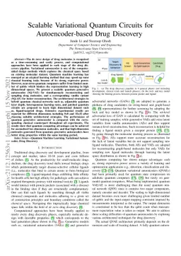 Scalable Variational Quantum Circuits for Autoencoder-based Drug
  Discovery