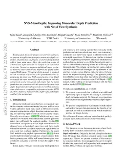 NVS-MonoDepth: Improving Monocular Depth Prediction with Novel View
  Synthesis