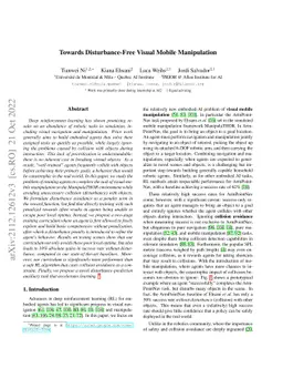Towards Disturbance-Free Visual Mobile Manipulation