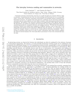 The interplay between ranking and communities in networks