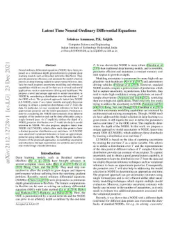 Latent Time Neural Ordinary Differential Equations