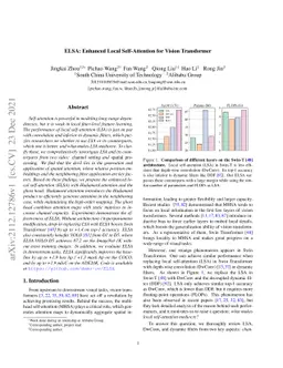 ELSA: Enhanced Local Self-Attention for Vision Transformer