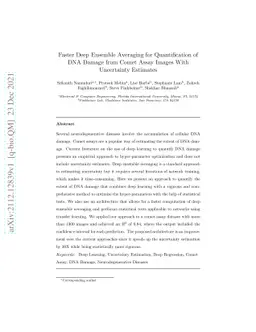 Faster Deep Ensemble Averaging for Quantification of DNA Damage from
  Comet Assay Images With Uncertainty Estimates