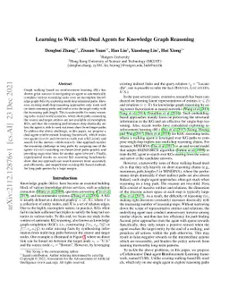 Learning to Walk with Dual Agents for Knowledge Graph Reasoning