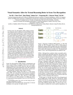 Visual Semantics Allow for Textual Reasoning Better in Scene Text
  Recognition