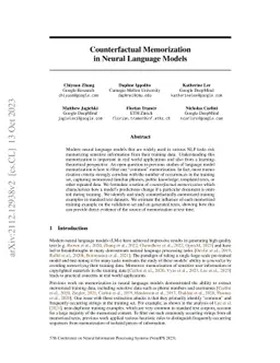Counterfactual Memorization in Neural Language Models