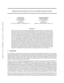 Disentanglement by Cyclic Reconstruction