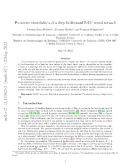 Parameter identifiability of a deep feedforward ReLU neural network
