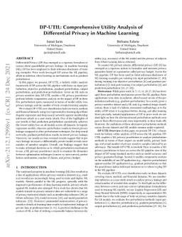 DP-UTIL: Comprehensive Utility Analysis of Differential Privacy in
  Machine Learning