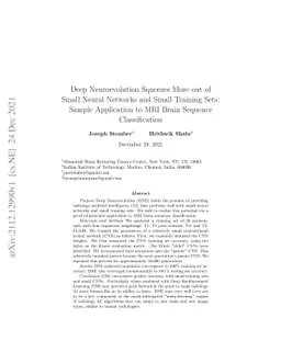 Deep Neuroevolution Squeezes More out of Small Neural Networks and Small
  Training Sets: Sample Application to MRI Brain Sequence Classification