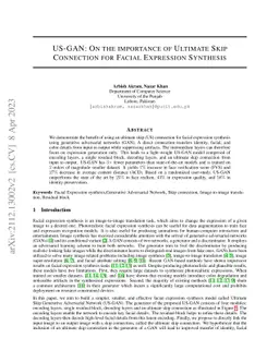 US-GAN: On the importance of Ultimate Skip Connection for Facial
  Expression Synthesis