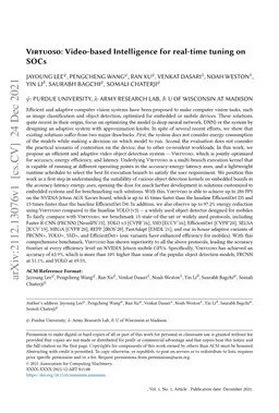 Virtuoso: Video-based Intelligence for real-time tuning on SOCs