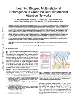Learning Bi-typed Multi-relational Heterogeneous Graph via Dual
  Hierarchical Attention Networks