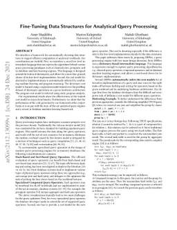 Fine-Tuning Data Structures for Analytical Query Processing