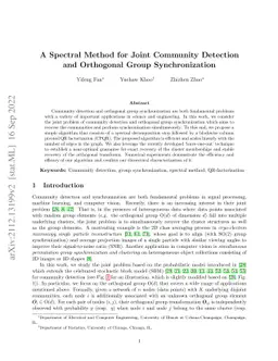 A Spectral Method for Joint Community Detection and Orthogonal Group
  Synchronization