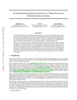 Towards Federated Learning on Time-Evolving Heterogeneous Data