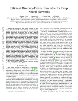 Efficient Diversity-Driven Ensemble for Deep Neural Networks