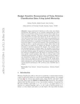 Budget Sensitive Reannotation of Noisy Relation Classification Data
  Using Label Hierarchy