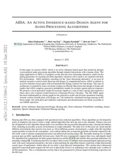 AIDA: An Active Inference-based Design Agent for Audio Processing
  Algorithms