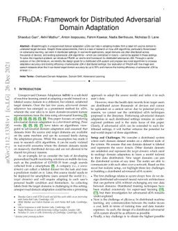 FRuDA: Framework for Distributed Adversarial Domain Adaptation