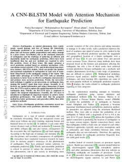 A CNN-BiLSTM Model with Attention Mechanism for Earthquake Prediction