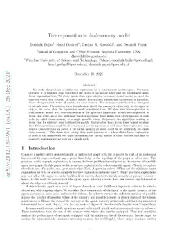 Tree exploration in dual-memory model