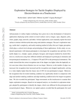 Exploration Strategies for Tactile Graphics Displayed by
  Electrovibration on a Touchscreen