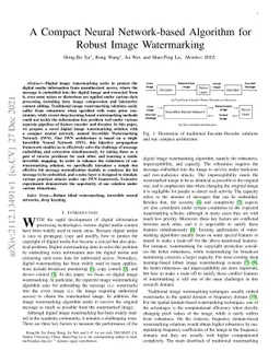 A Compact Neural Network-based Algorithm for Robust Image Watermarking