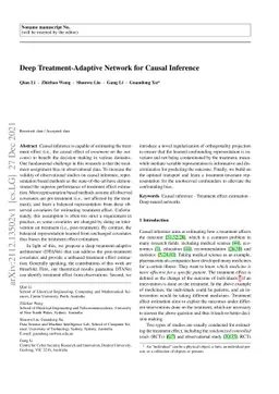 Deep Treatment-Adaptive Network for Causal Inference
