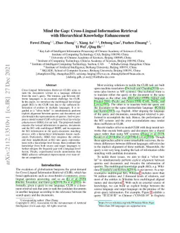 Mind the Gap: Cross-Lingual Information Retrieval with Hierarchical
  Knowledge Enhancement