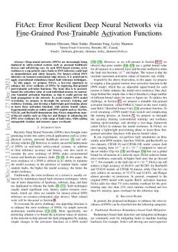 FitAct: Error Resilient Deep Neural Networks via Fine-Grained
  Post-Trainable Activation Functions