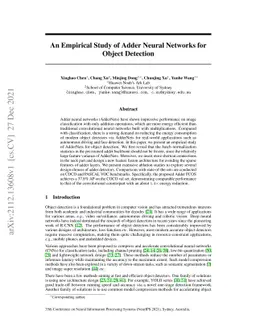 An Empirical Study of Adder Neural Networks for Object Detection