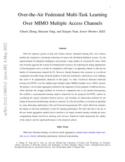 Over-the-Air Federated Multi-Task Learning Over MIMO Multiple Access
  Channels