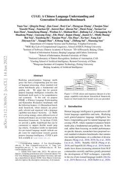 CUGE: A Chinese Language Understanding and Generation Evaluation
  Benchmark