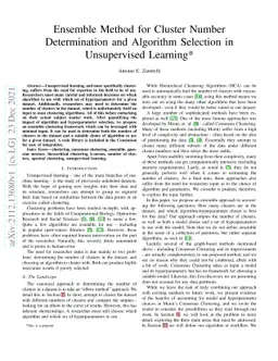 Ensemble Method for Cluster Number Determination and Algorithm Selection
  in Unsupervised Learning