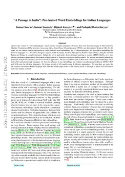 "A Passage to India": Pre-trained Word Embeddings for Indian Languages